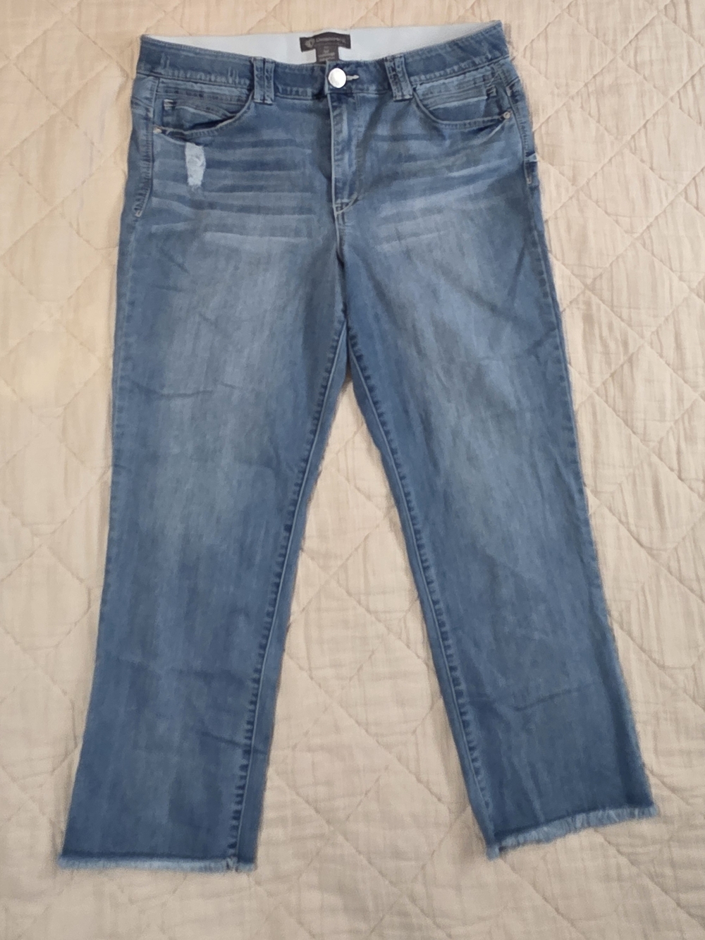 Democracy Women’s Blue Cropped Straight-Leg Jeans
